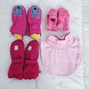 Set of 3 snow gloves + free neck warmer